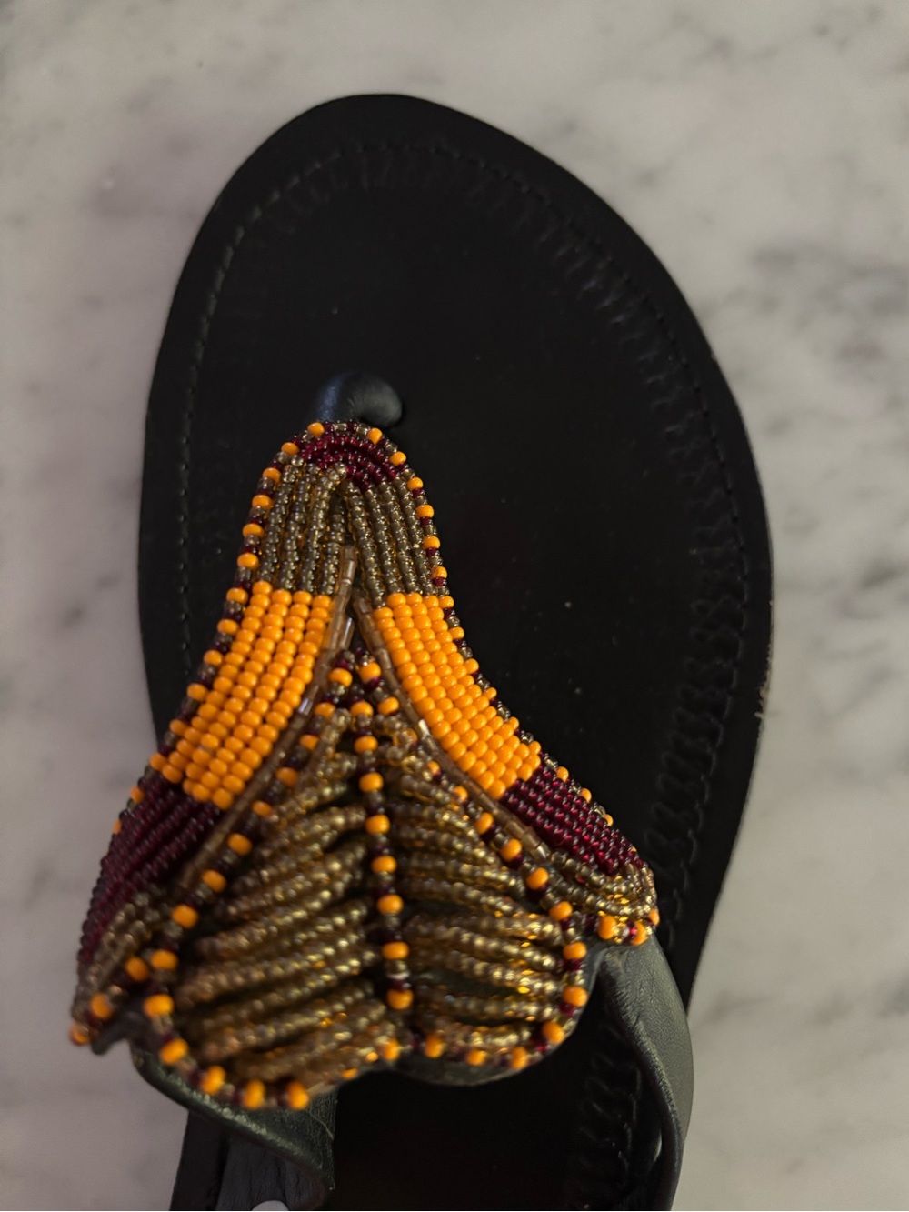Leather beaded flips - Picture 3 of 4